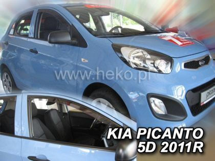 Heko Set of Windbreakers Front Car Dark Fime for Kia Picanto 2pcs