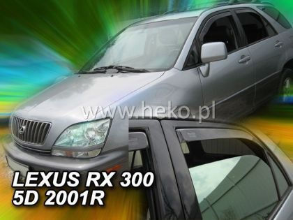 Heko Set of Windbreakers Front and Rear Car Dark Fime for Toyota Lexus 4pcs