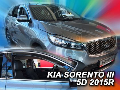 Heko Set of Windbreakers Front Car Dark Fime for Kia Sorento 2pcs