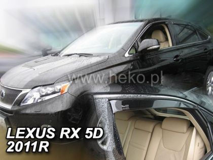 Heko Set of Windbreakers Front and Rear Car Dark Fime for Toyota Lexus 4pcs