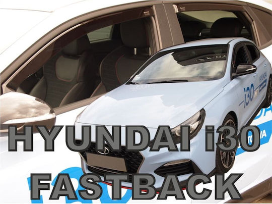 Heko Set of Windbreakers Front and Rear Car Dark Fime for Hyundai i30 4pcs