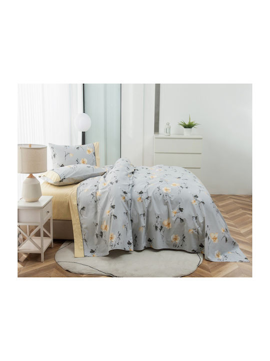 Liolios Home Set Cearșafuri 245x270cm. Gri 4buc