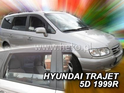 Heko Set of Windbreakers Front and Rear Car Dark Fime for Hyundai Trajet 4pcs