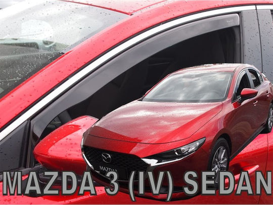 Heko Set of Windbreakers Front Car Dark Fime for Mazda 3 2pcs