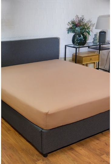 Naf Naf King Size 180x200cm Bed Sheets with Rubber Hugger Warm Taupe Naf Naf King Size 180x200cm Bed Sheets with Rubber Hugger Warm Taupe