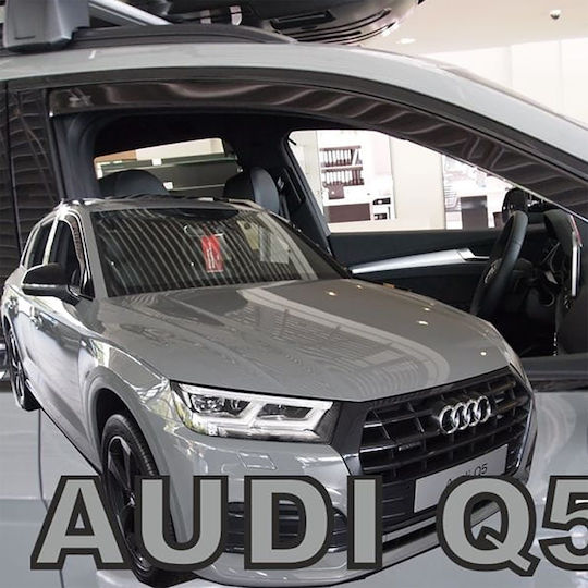 Heko Set of Windbreakers Front Car Dark Fime for Audi Q5 5D 2016 2pcs