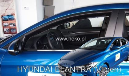 Heko Set of Windbreakers Front Car Dark Fime for Hyundai Elantra 2pcs