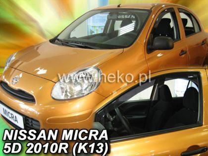 Heko Set of Windbreakers Front and Rear Car Dark Fime for Nissan Micra 4pcs