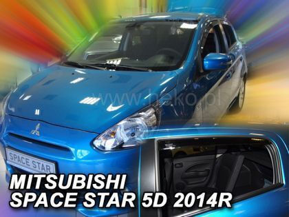 Heko Set of Windbreakers Front and Rear Car Dark Fime for Mitsubishi Space Star 4pcs