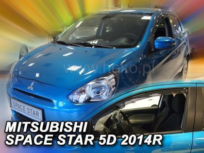 Heko Set of Windbreakers Front Car Dark Fime for Mitsubishi Space Star 2pcs