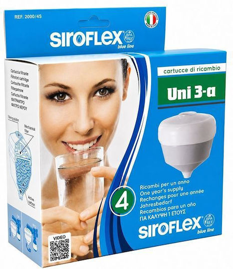 Siroflex Water Filter Replacement for Faucet made of Activated Carbon Uni 3-a 4pcs