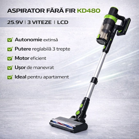 Kraft & Dele Reîncărcabilă Aspirator Stick 25.9V Gri KD480