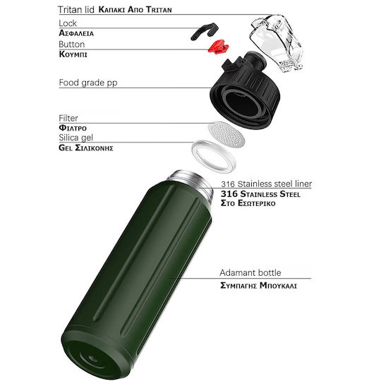 Alpin Recycelbares Thermosflasche Rostfreier Stahl / Aluminium BPA-frei 450ml Rote
