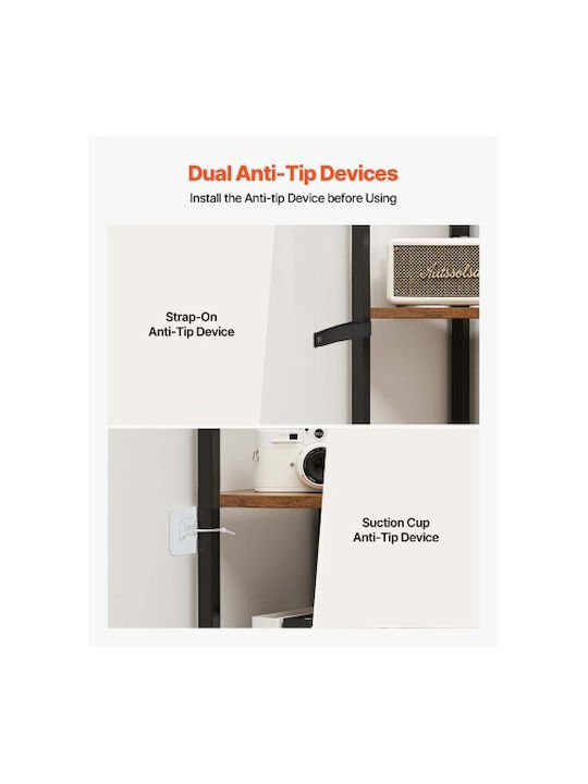 Γωνιακό Ράφι με LED Μαύρο 28.5x28.5x171.5εκ.