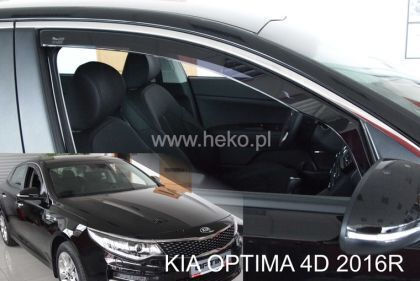Heko Set of Windbreakers Front Car Dark Fime for Kia Rio 2pcs