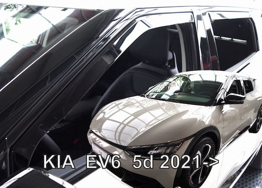 Heko Set of Windbreakers Front and Rear Car Dark Fime for Kia EV6 5D 2021 4pcs