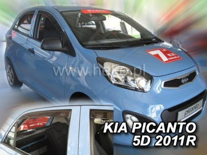 Heko Set of Windbreakers Front and Rear Car Dark Fime for Kia Picanto 4pcs