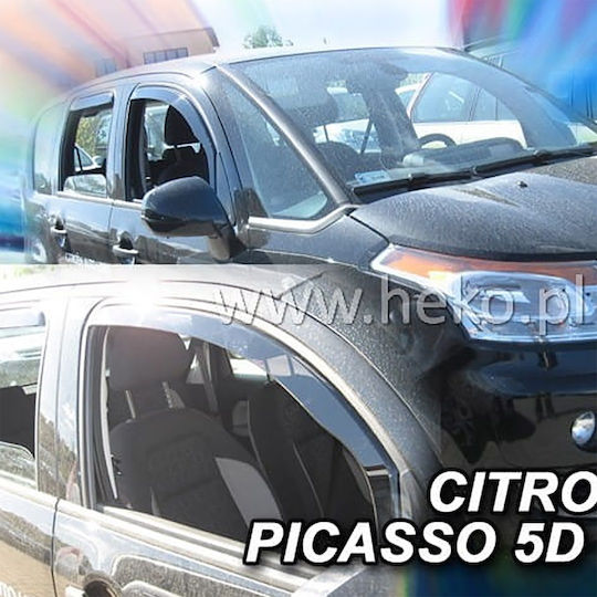 Heko Set of Windbreakers Front Car Dark Fime for Citroen C3 Picasso 2pcs
