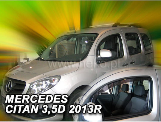 Heko Set of Windbreakers Front Car Dark Fime for Mercedes-Benz Citan 2pcs