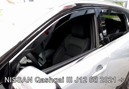 Heko Set of Windbreakers Front and Rear Car Dark Fime for Nissan Qashqai III J12 2021 4pcs