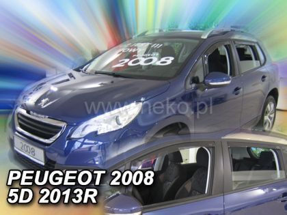 Heko Set of Windbreakers Front and Rear Car Dark Fime for Peugeot 2008 4pcs
