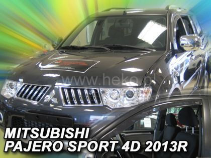 Heko Set of Windbreakers Front and Rear Car Dark Fime for Mitsubishi Pajero 4pcs