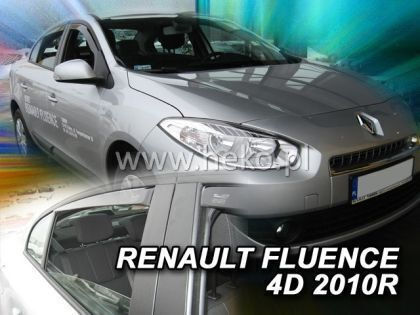 Heko Set of Windbreakers Front and Rear Car Dark Fime for Renault Fluence 4pcs