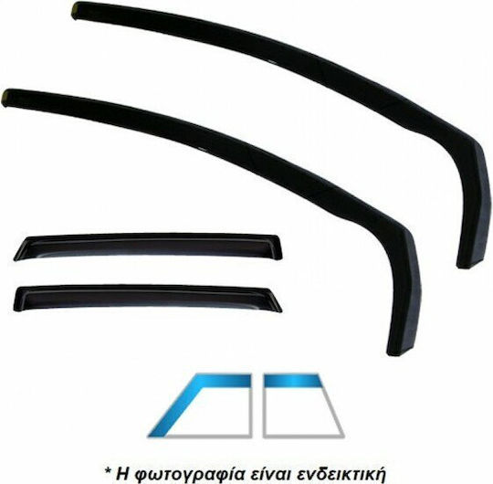 Heko Set of Windbreakers Front and Rear Car Dark Fime for Seat Exeo 4pcs