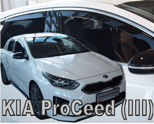 Heko Set of Windbreakers Front and Rear Car Dark Fime for Kia ProCeed III 5D 2019 4pcs