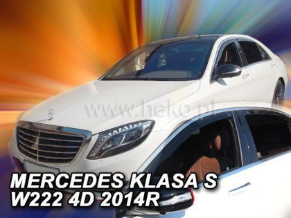 Heko Set of Windbreakers Front and Rear Car Dark Fime for Mercedes-Benz S 4pcs
