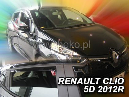 Heko Set of Windbreakers Front and Rear Car Dark Fime for Renault Clio 4pcs
