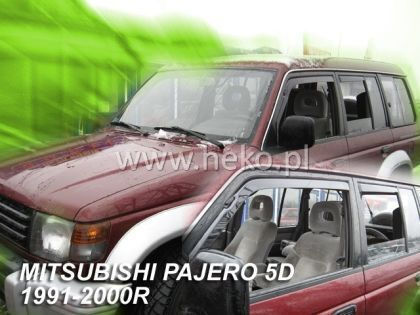 Heko Set of Windbreakers Front and Rear Car Dark Fime for Mitsubishi Pajero 4pcs