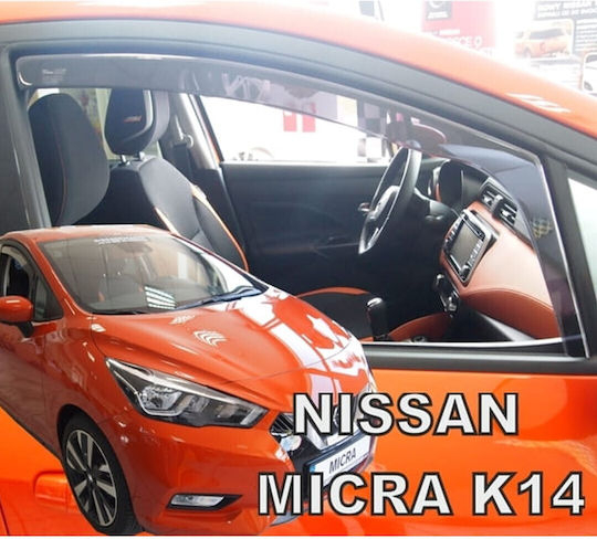 Heko Set of Windbreakers Front Car Dark Fime for Nissan Micra 2pcs