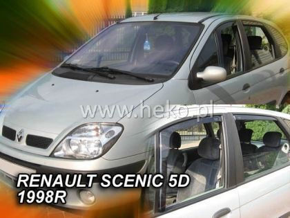 Heko Set of Windbreakers Front and Rear Car Dark Fime for Renault Scenic 4pcs