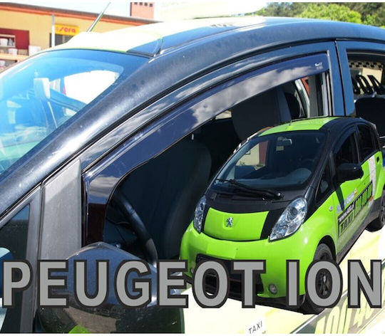 Heko Set of Windbreakers Front Car Dark Fime for Peugeot iOn 2pcs
