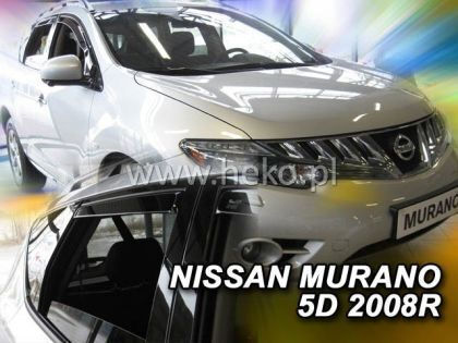 Heko Set of Windbreakers Front and Rear Car Dark Fime for Nissan Murano 4pcs