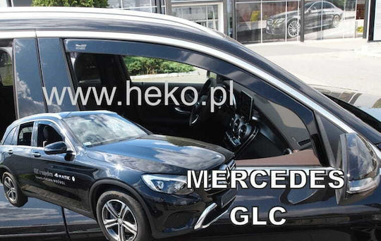 Heko Set of Windbreakers Front Car Dark Fime for Mercedes-Benz GLC 2pcs