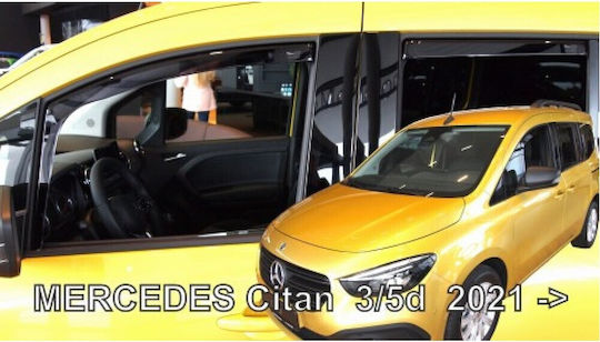 Heko Set of Windbreakers Front and Rear Car Dark Fime for Mercedes-Benz Citan 2 2021 3/5D 4pcs