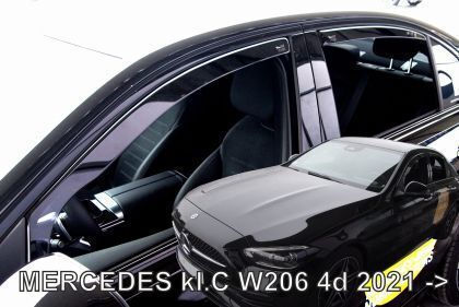 Heko Set of Windbreakers Front and Rear Car Dark Fime for Mercedes-Benz C Class W206 4D 2021 4pcs