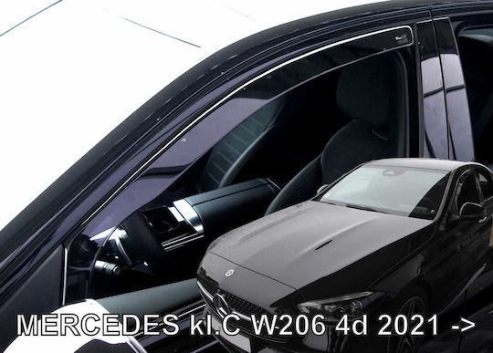 Heko Set of Windbreakers Front Car Dark Fime for Mercedes-Benz C Class W206 4D 2021 2pcs