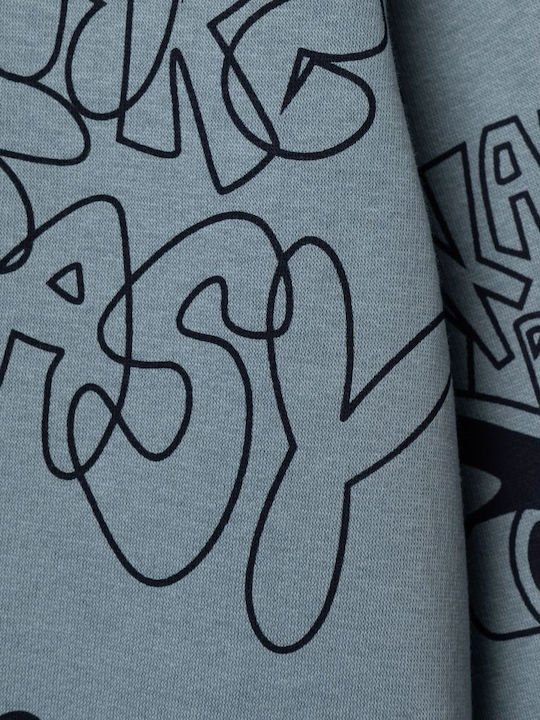 Kinder-Sweatshirt mit Kapuze  Blauer Fleece Sweatshirt