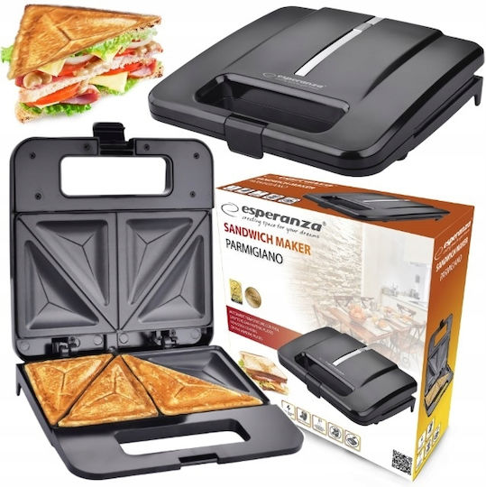 Esperanza Sandwich Maker for for 2 Sandwiches Sandwiches 1000W Black