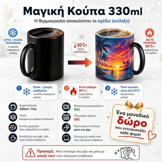 Koupakoupa Olympiacos Uefa Europa Conference League Champion 2023/24 Heat Change Mug Ceramic Red 330ml