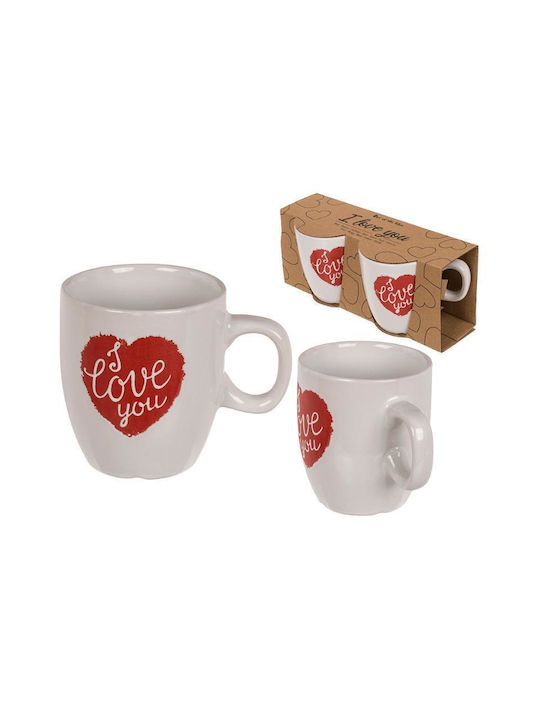 Ι Love You Mug Ceramic White 2pcs