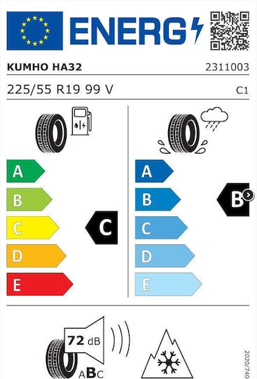 Kumho Solus 4s Ha32 225/55R19 99V 4PR Autoreifen für Passagierfahrzeug