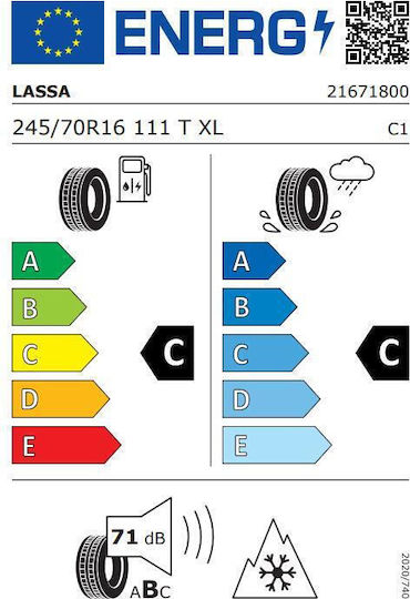 Lassa 245/70R16 111T XL Geländegängiger Sommerreifen für 4x4 / SUV Fahrzeug