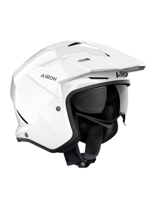 Airoh Kombakt бял гланц Мотоциклетна каска Джет ECE 22.06 1150гр с Sunvisor