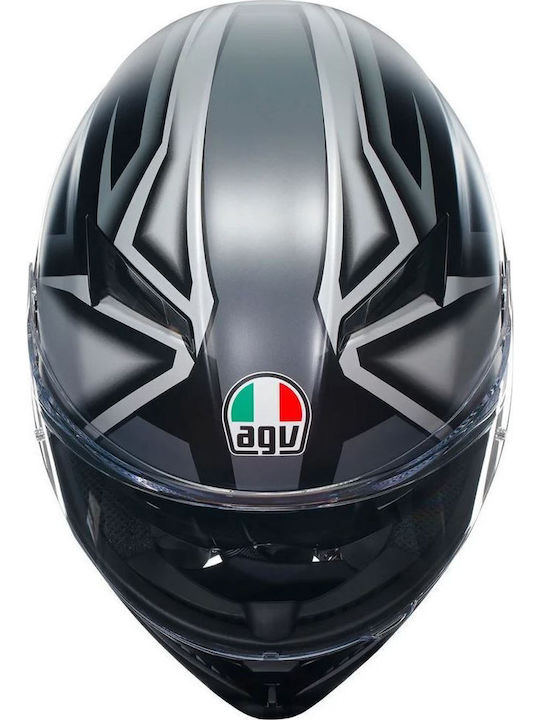 AGV K3 Compound Matt Black/Grey Cască Moto Față întreagă ECE 22.06 1500gr cu Pinlock