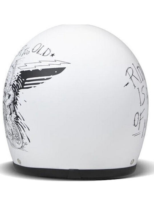 DMD Vintage Oldie White Motorcycle Helmet Jet ECE 22.05