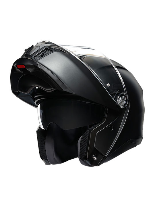 AGV Tourmodular Matt Black Motorcycle Helmet Flip-Up ECE 22.06 with Sun Visor